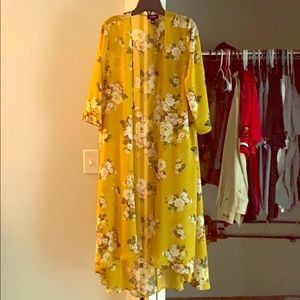 Torrid | Mustard floral duster/kimono
